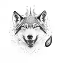 black wolf with Third Eye tattoo design idea