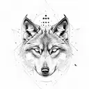 black wolf with Third Eye tattoo design idea