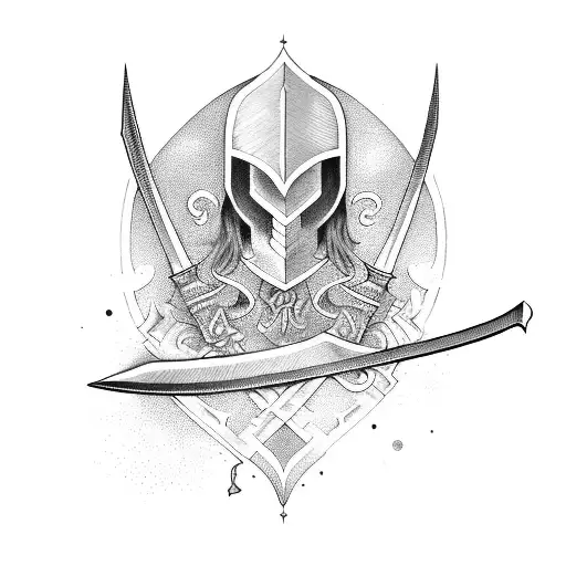 A long straight sword tattoo design idea