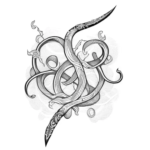 A long straight sword with vines around it  tattoo design idea