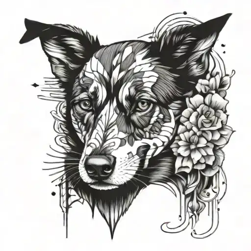 tatuaje para hombre de un perro con otros elementos que permitan verse imponente  tattoo design idea