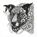 tatuaje para hombre de un perro con otros elementos que permitan verse imponente  tattoo design idea