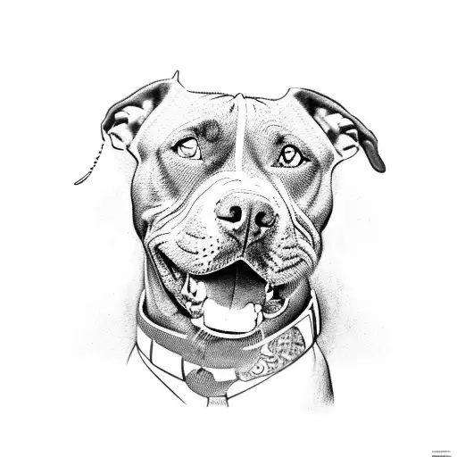 pitbull dog tattoo design idea