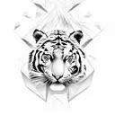 dark fantasy with tiger, cave, tree, animal skulls that are consumed by nature tattoo design idea