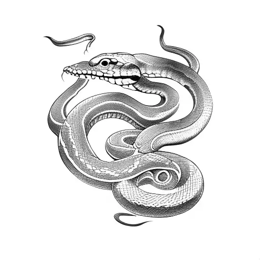 snake with sword tattoo design idea