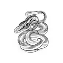 snake with sword tattoo design idea