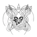 medusa com olhos cobertos pelas cobras tattoo design idea
