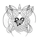 medusa com olhos cobertos pelas cobras tattoo design idea