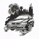 1997 honda civic sedan  tattoo design idea