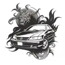 1997 honda civic sedan  tattoo design idea