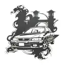 1997 honda civic sedan  tattoo design idea