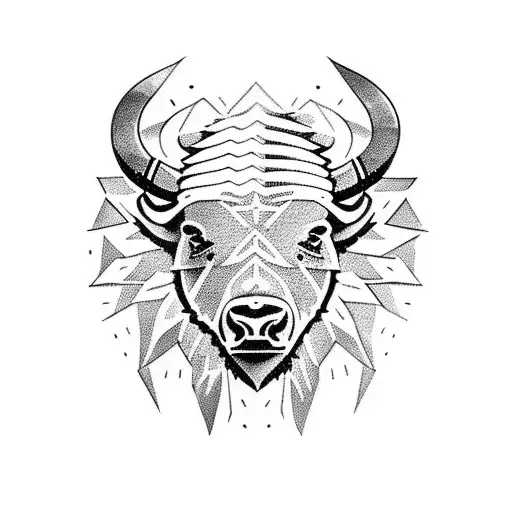 Bison Bear tattoo design idea