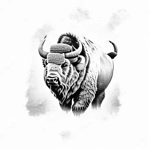 Bison and Bear tattoo design idea
