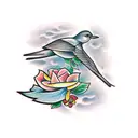 mocking bird tattoo design idea