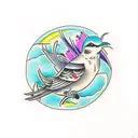 mocking bird tattoo design idea