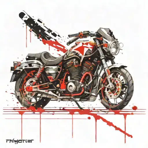 knight terminator machines with red glowing tattoo design idea