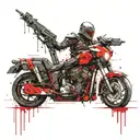 knight terminator machines with red glowing tattoo design idea