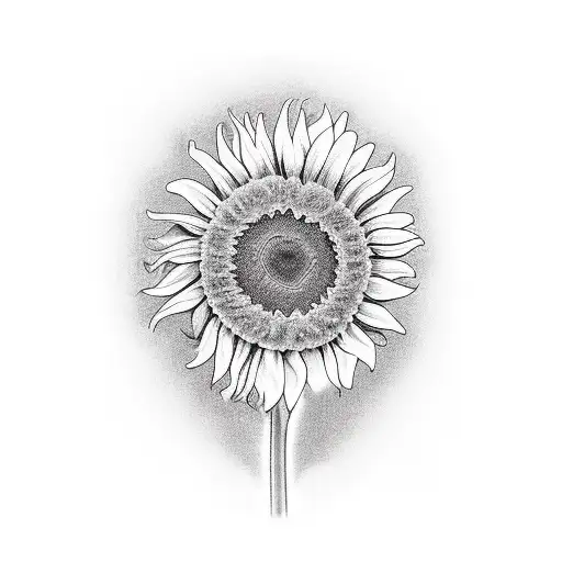 two colored sunflowers  tattoo design idea