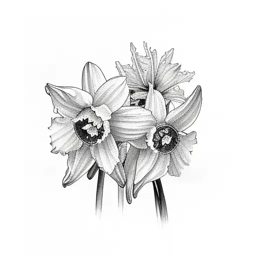 daffodils tattoo design idea
