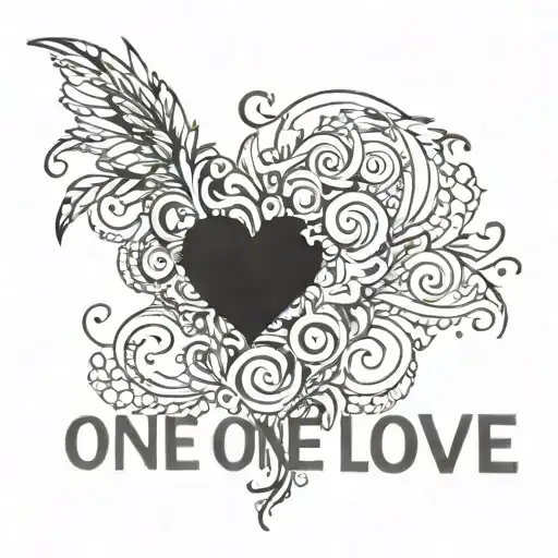 text one love one life tattoo design idea