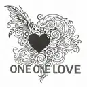 text one love one life tattoo design idea
