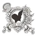 text one love one life tattoo design idea