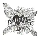 text one love one life tattoo design idea
