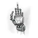 Robotic hand in the style of cyberpunk  tattoo design idea
