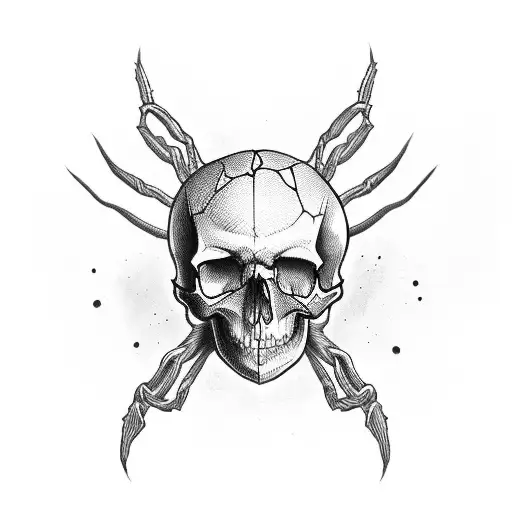 Skull spider tattoo design idea