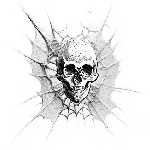 Skull spider half sleeve tattoo design idea
