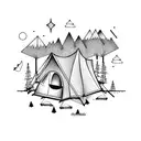 camping in the city  tattoo design idea