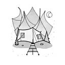 camping in the city  tattoo design idea