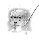 boy pulling a sword from the stone tattoo design idea