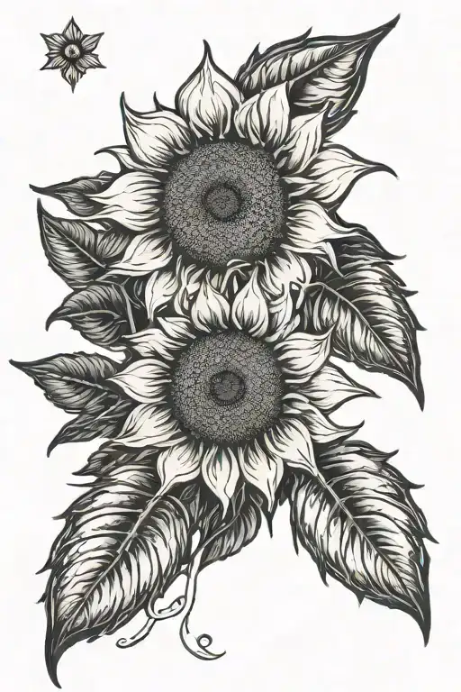 sunflower and Post Malone tattoo design idea
