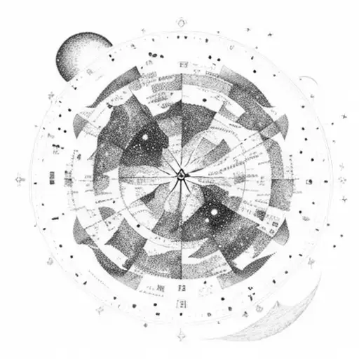 A celestial map of the night sky with constellations representing the client's favorite hobbies tattoo design idea