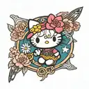 hello kitty y2k tattoo design idea