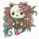hello kitty y2k tattoo design idea