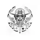cyborg shaman tattoo design idea