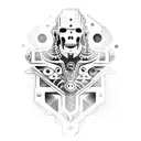 cyborg shaman tattoo design idea