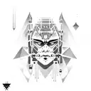 cyborg shaman tattoo design idea