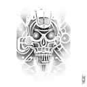 cyborg shaman tattoo design idea