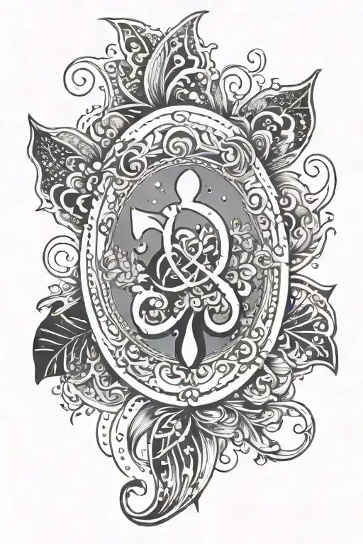 Create a tattoo design that symbolizes the client's passion for the Om symbol, French Bulldogs, and the numbers 19 and 10 tattoo design idea