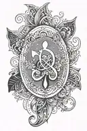 Create a tattoo design that symbolizes the client's passion for the Om symbol, French Bulldogs, and the numbers 19 and 10 tattoo design idea