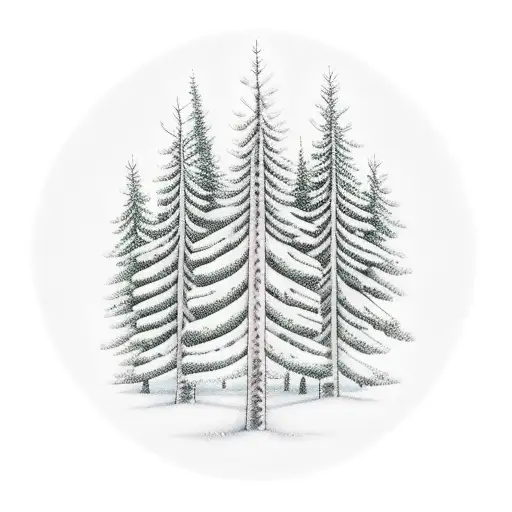 Christmas Trees, Winter tattoo design idea
