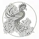 Mandala with a phoenix tattoo design idea