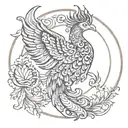 Mandala with a phoenix tattoo design idea