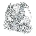 Mandala with a phoenix tattoo design idea
