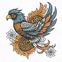 Mandala with a phoenix tattoo design idea