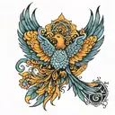 Mandala with a phoenix tattoo design idea