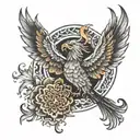 Mandala with a phoenix tattoo design idea